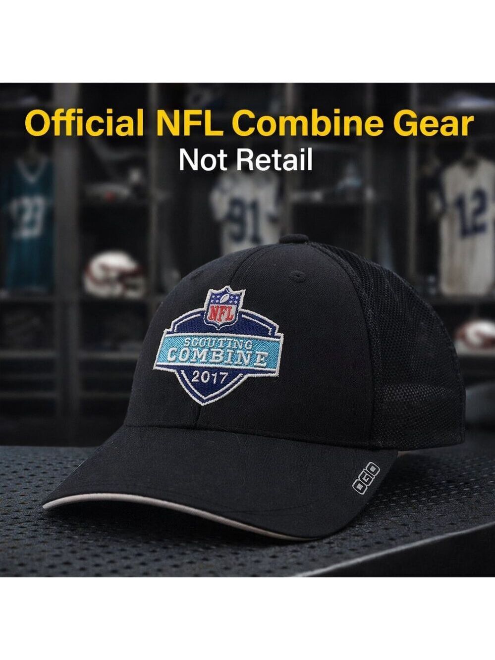 🏈 Official NFL Scouting Combine 2017 OGIO Performance Hat – Black Mesh Back